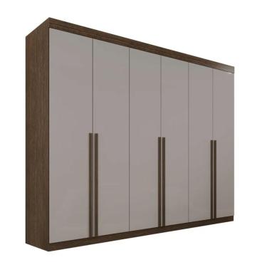 Imagem de Guarda Roupa Casal 6 Portas 8 Gavetas Florianópolis 100% Mdf Valverde Moveis Canion/off White