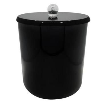 Imagem de Lixeira para Banheiro Preta com Tampa Laqueada 6,2l 20x20cm - Pontto L