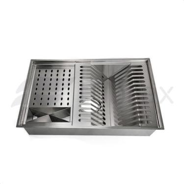 Imagem de Canal Organizador úmido Cozinha Calha Inox 304 Úmida 3 Módulos 50x40 T