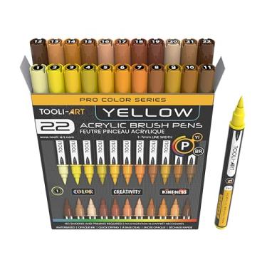 Imagem de Conjunto de 22 canetas de tinta acrílica com ponta de pincel flexível, linha de 1 a 7 mm para pintura rupestre, letras de pincel, vidro, canecas, madeira, metal, tela, tecido, plástico. Não tóxico à