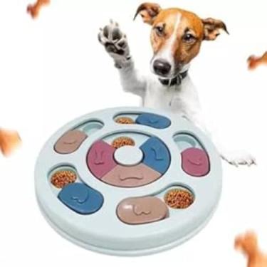 Imagem de COMEDOURO BRINQUEDO INTERATIVO PUZZLE Porta Petisco para Cães e Gatos Pet (AZUL)
