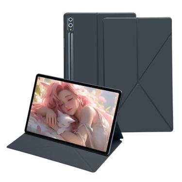 Imagem de Capa magnética para tablet Samsung Galaxy Tab S10 Ultra/S9 Plus com suporte S-Pen, capa magnética leve e fina (cinza, Samsung Galaxy Tab S10 FE/S9 FE 27.7 cm/S9 27.9 cm)