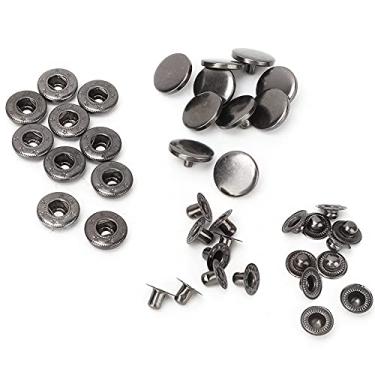 Imagem de Prensa de pressão com botão de pressão, metal de alta qualidade durável, prendedor de roupas diy para reparo doméstico, loja de roupas, cobre 15mm, 10 peças (Botão preto 15MM da arma 831)