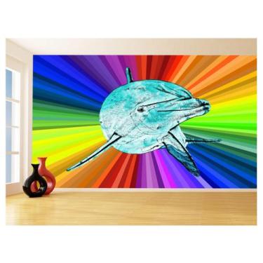 Imagem de Papel De Parede 3D Animais Pop Art Golfinho Cor 3,5M Pxa276 - Você Dec