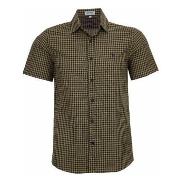 Imagem de Camisa Xadrez Masculina Amil Manga Curta Comfort 1857, Ocre, 4