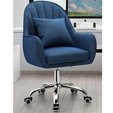 Imagem de Cadeira de escritório para jogos, cadeira de computador, cadeira giratória ajustável em altura, cadeira moderna no meio das costas com base de metal, cadeira de escritório em casa, cadeira estofada