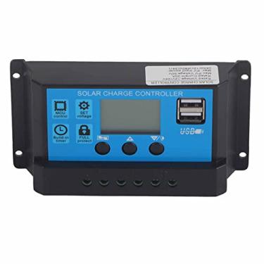 Imagem de Controlador de carga solar PWM 20A 12V/24V controlador de painel solar 3 estágios - regulador de bateria com visor LCD, proteção contra curto-circuito para carregamento de bateria de 12V/24V