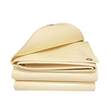 Imagem de OKUOKA Capa de lona resistente à prova d'água 6 x 8 m, lona pequena à prova d'água, capa de lona de poliéster impermeável, com ilhós de alumínio, bordas reforçadas, capa externa e uso de acampamento