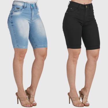 Imagem de Kit 2 Bermudas Jeans HNO Jeans Ciclista Premium, 52