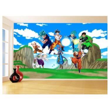 Imagem de Papel De Parede Dragon Ball Goku Vegeta Anime 3,5M Dbz478 - Você Decor
