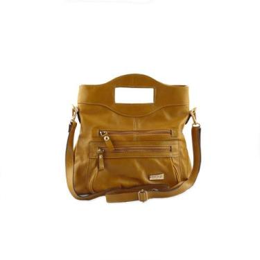 Imagem de Bolsa Transversal Verônica Em Couro Mostarda - Betania Couros