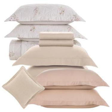 Imagem de Kit colcha + Jogo de Lençol Queen 100% Algodão Karsten 10 pç, Arabella