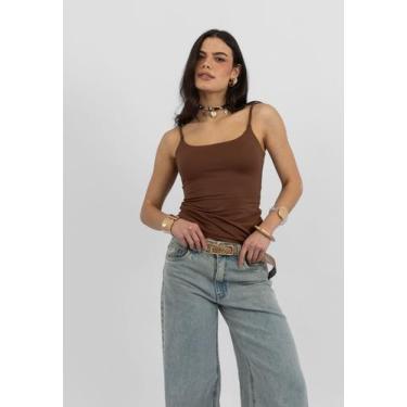 Imagem de Blusa Alcinha Marrom - Martina Oficial, M