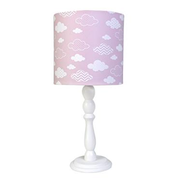 Imagem de Abajur Madeira Nuvem Rosa Quarto Bebê Infantil Menina