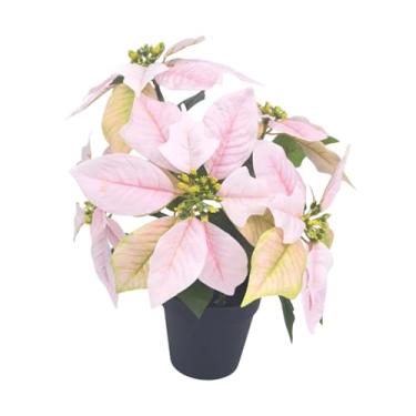 Imagem de Baoblaze Enfeite de Natal em Vaso de Poinsétia Artificial para Sala de Estar, Prateleira ou Centro de Mesa - Decoração de Festas