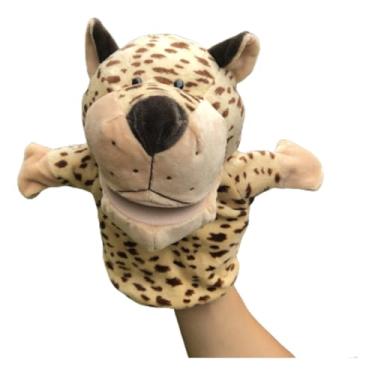 Imagem de Fantoche De Mão Pelúcia Animal Onça, Ideal Para Entretenimento E Criatividade 25cm