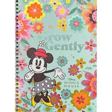 Imagem de Caderno Espiral Capa Dura Colegial 1 Matéria Minnie Vintage 80 Folhas Foroni Verde