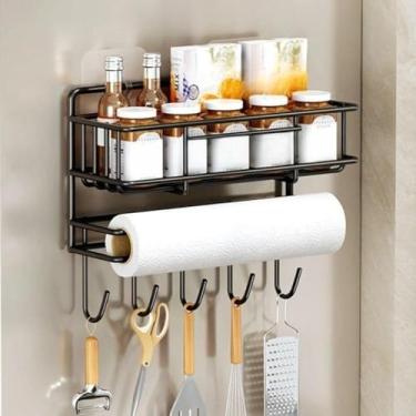 Imagem de Prateleira Lateral Para FrigoríFico - Organizador De Condimentos, Capacidade De Armazenamento Ampliada(Camada única preta)