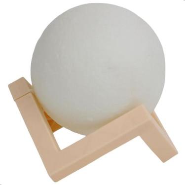 Imagem de Luminária Mesa Cúpula Lua Cheia Luz Amarela Sem Fio Bateria - KNIMP