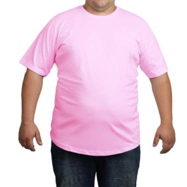 Imagem de Camisetas Plus Size Básicas 100% Algodão Masculina - Propria, Rosa beb
