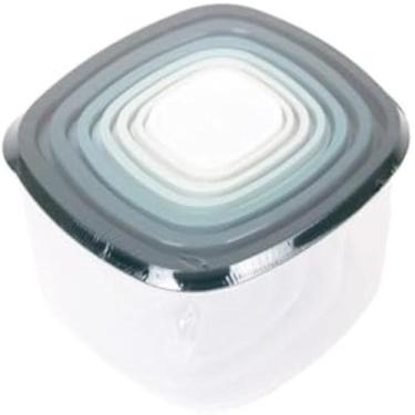 Imagem de Potes quadrados para guardar alimentos, plastico, tampas seguras, sortidos, e leves. - Cores sortidas