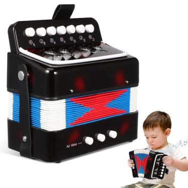 Imagem de Toyvian Acordeão Infantil: Acordeão de Brinquedo Com 10 Botões E Teclas, Mini Instrumento Musical para Crianças, Brinquedo Educativo Leve para Crianças Pequenas E Iniciantes (preto)