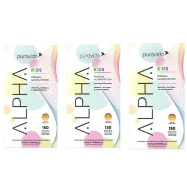 Imagem de Kit 3 Alpha Kids Multivitamínico Premium Puravida Infantil - Pura Vida