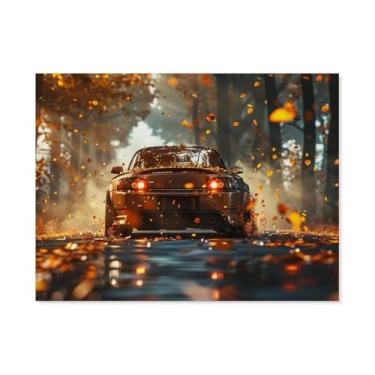 Imagem de HouLaiZhe S2000 Esportes Folhas Caídas Outono Cartazes Tela Estética Sala Decoração de Parede Impressões Galeria Sala Decoração de Parede para Quarto Sala de Estar Escritório 24 x 32 polegadas (60 x