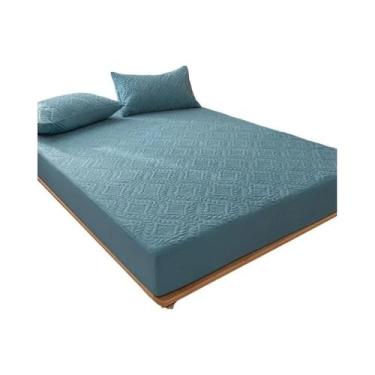 Imagem de Capa De Colchão Impermeável De Algodão Com Enchimento De Fibra Antibac