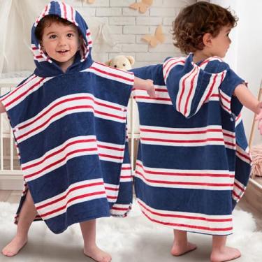 Imagem de Toalhas de banho infantis com capuz, grandes (2 a 4 anos, 56 x 56 cm) feitas de 100% algodão macio, toalha poncho com capuz absorvente para meninas, perfeita para piscina | natação | banho | praia