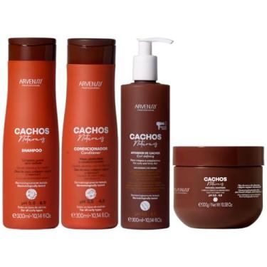 Imagem de Kit Arvensis Cachos Naturais Completo 4 Produtos C/Ativador Cabelos Crespos Tratamento Vegano