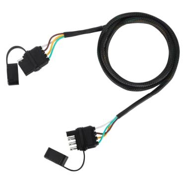 Imagem de 2un Extensão Fio para Reboque de 4 Pinos, 150cm Extensão Fio Plana Reboque com Capa Protetora Contra Poeira Extensor Chicote Fiação de 18AWG Adequado para Carro Barco Trailer e Caminhão