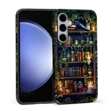 Imagem de DAIZAG Capa para Samsung Galaxy S25 FE, Book Lover Bookshelf Design de Corpo Inteiro Proteção Dupla Híbrida TPU Macio + PC Rígido À Prova de Choque Resistente a Riscos Capa de Telefone para Homens e