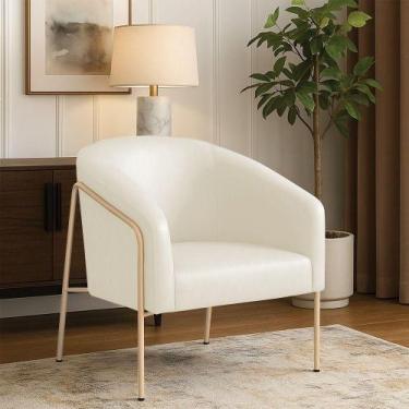 Imagem de Poltrona Sala Industrial Alta Champanhe Stella Sintético Pu D03 - D'ro