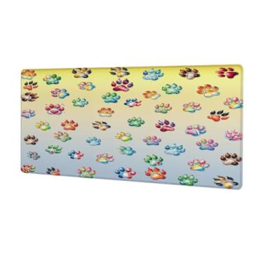 Imagem de Tapete de rato grande e colorido para computador à prova d'água com base de borracha antiderrapante para escritório, computador, teclado, laptop e mesa de casa, tapete de rato, 80 x 30 cm