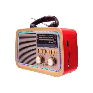 Imagem de Rádio Am Fm Retrô Vintage Antigo Bluetooth Pen Drive Bivolt 3188(Vermelho)