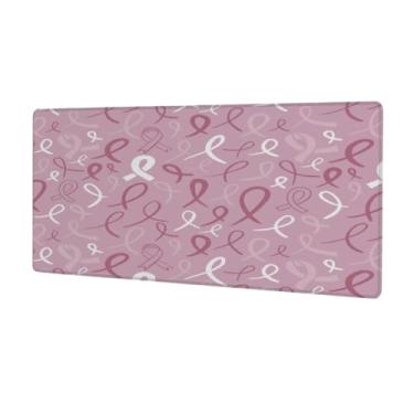 Imagem de Tapete de mouse com estampa rosa, linhas grandes, à prova d'água, protetor de mesa estendido, tapete de borracha antiderrapante para escritório, computador, teclado, laptop e mesa de casa, mouse pad