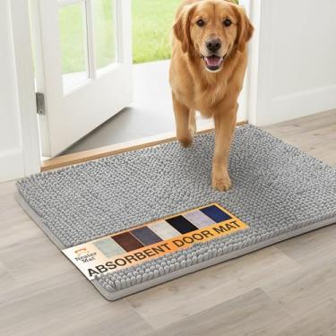 Imagem de Neater Pets Tapete de porta de chenille para cães 76 cm x 50 cm – Capacho de patas enlameadas super absorvente e de secagem rápida para prender sujeira, água e lama - Tapetes antiderrapantes e