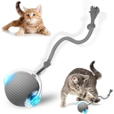 Imagem de Taikcsut Brinquedo interativo para gatos, 2025 novas bolas de brinquedo interativas com rolamento automático inteligente de 360°, brinquedo de movimento rápido para cães, brinquedo de bola de gato