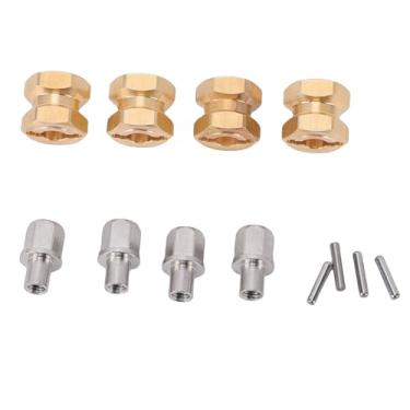 Imagem de RiToEasysports Peças de RC, Adaptadores de Roda de Latão Peças de Esteira RC para Serviços Pesados, Cubos Sextavados Com Tração e Equilíbrio para Escala 1/10 SCX10 (GOLD)