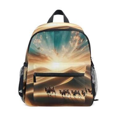 Imagem de GAIGEO Desert Landscape Scenery Small Toddler Backpack with Whistle, Adjustable Chest Strap, Mini Backpack for Boys Lightweight & Compact for Ages 3-8