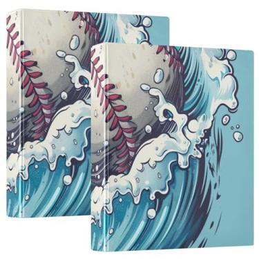 Imagem de Pasta organizadora Seaboat de 3,8 cm, fácil de limpar, pastas espaçosas e resistentes, fichário de escritório resistente, pacote com 2