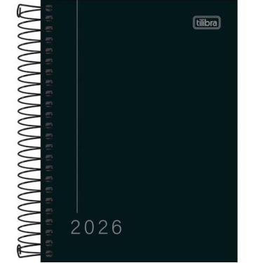 Imagem de Agenda Espiral Diária 11,7 x 16,4 cm Pepper Preta 2026 - TILIBRA