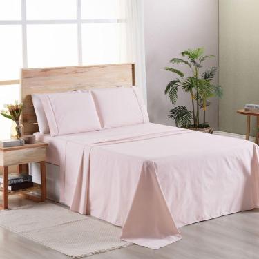 Imagem de Jogo De Cama Premier Casal 03 Peças Hipercal 200 Fios 80% Algodão, 20% Poliéster - Rosa