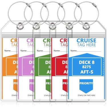Imagem de Pacote com 6 etiquetas de bagagem para Cruise Essentials Must Haves para NCL, Princess, Carnival Cruise Porta-etiquetas (6)