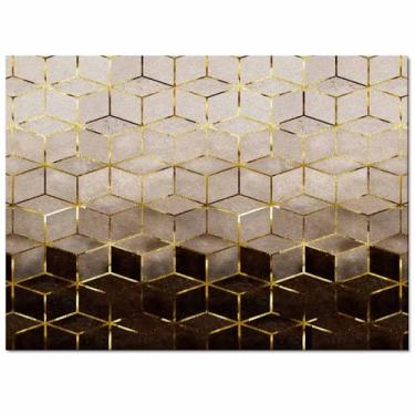 Imagem de Tapete de banho, marrom, geométrico, luxuoso, ombré, moderno, secagem rápida, tapete de banheiro antiderrapante, absorvente para banheiro, banheira, pia, quarto, 45,7 x 76,2 cm