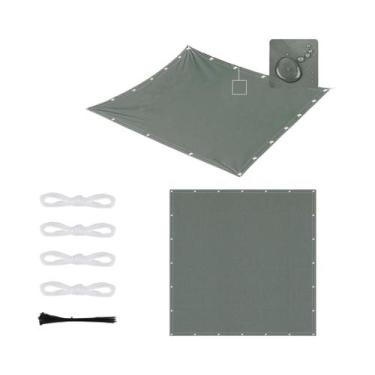 Imagem de Toldo De Sombra Para Exterior Impermeável Com Bordas Retas E Ilhós Par