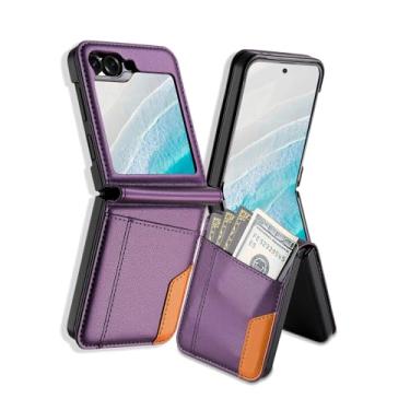 Imagem de Asuwish Capa de celular para Samsung Galaxy Z Flip 5 5G 2023 Capa carteira com suporte para cartão de crédito com suporte de bloqueio RFID Slim Rugged Mobile Cell Accessories ZFlip5 Z5 G Flip5 ZFlip