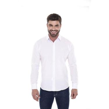 Imagem de Camisa Social Branca Masculina Slim Fit Luxo Manga Longa - Tbasics, G