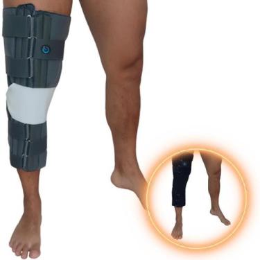 Imagem de Imobilizador Joelho Fixo Bilateral 50 Cm Cinza Tamanho M/G - Ideal Pro